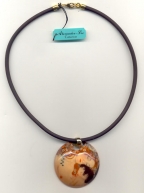 Klimt Mother and Child Pendant and Cord Necklace